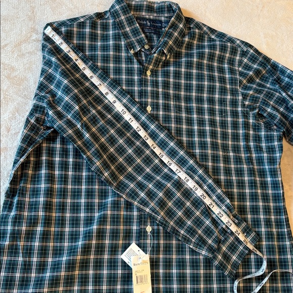 Ralph Lauren “Custom Fit” Blue Plaid Button Down Mens Shirt Size XL NWT New - Picture 7 of 15